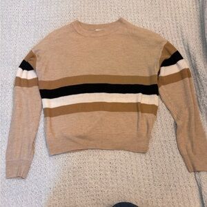 Gilli Black and White Striped Crew Neck Sweater